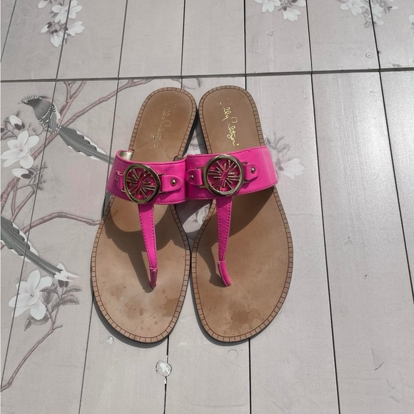 Lilly Pulitzer Pink Sandals - Picture 1 of 4